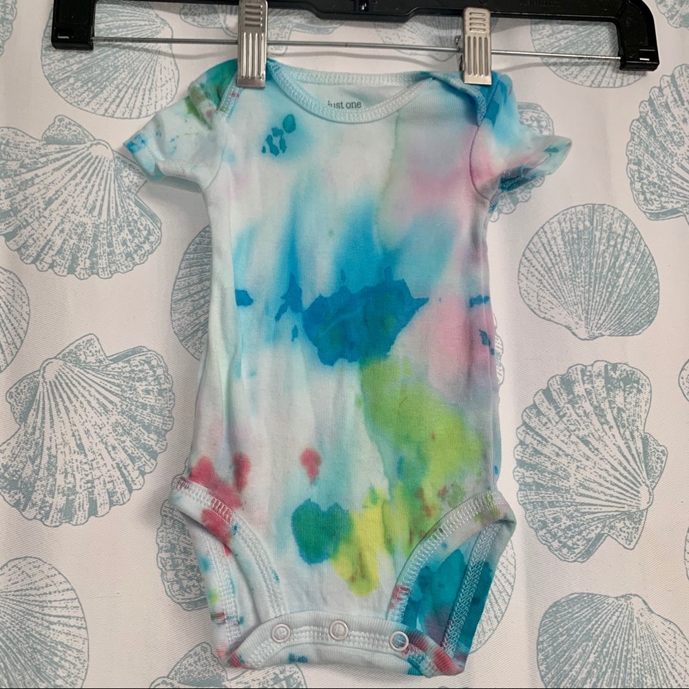 Hand tie dyed onesies done by me